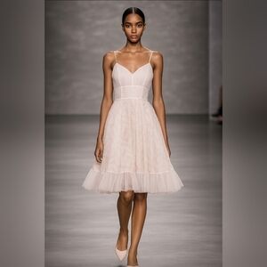 Vintage 1950s Lace & Netting Formal Cocktail Party Dress XXS